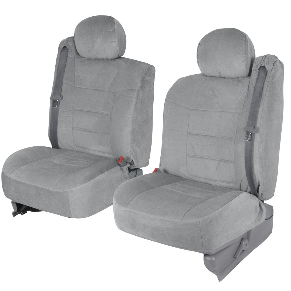 BDK Auto TS-304-GR: Pickup Truck Seat Covers with Arm Rest and Built-In Seat Belt -Grey