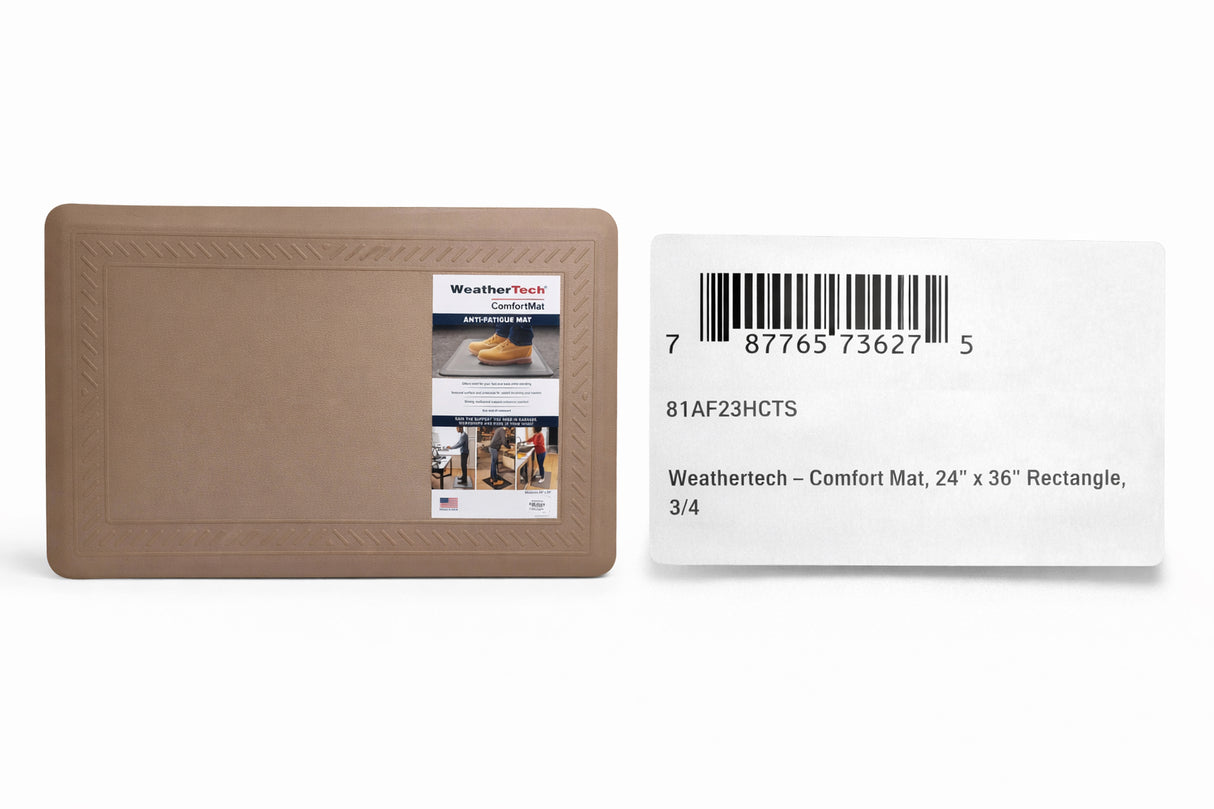 Weathertech 81AF23HCTS: 36" x 24" Comfort Mat, Tan -Bordered Textured