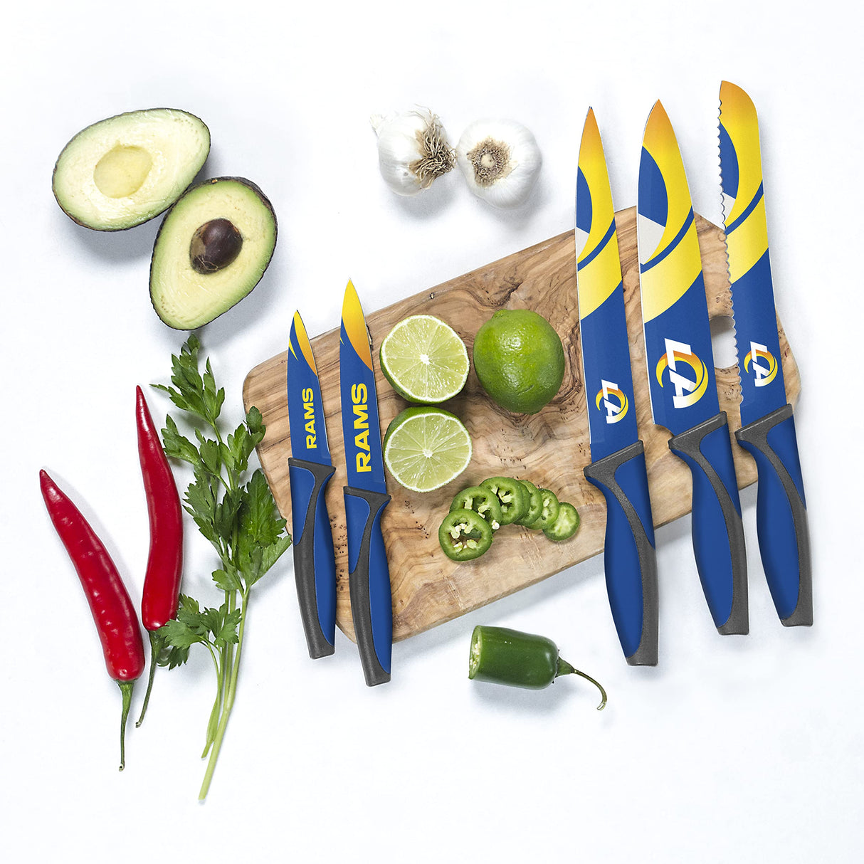 Sports Vault KKNFL26 5-Piece Set NFL Los Angeles Rams Kitchen Knives