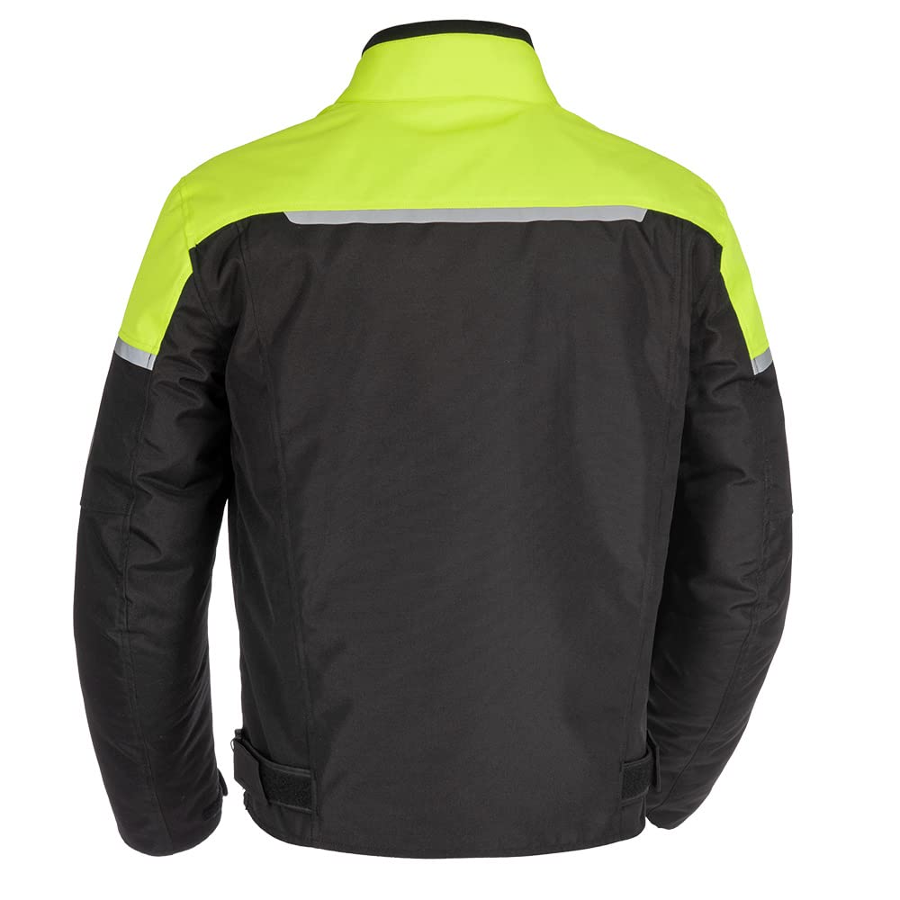 Oxford Products - Spartan WP MS Men's Long Motorcycle Riding Jacket (Choose From: Small - 3XL) -Black & Black/Fluorescent