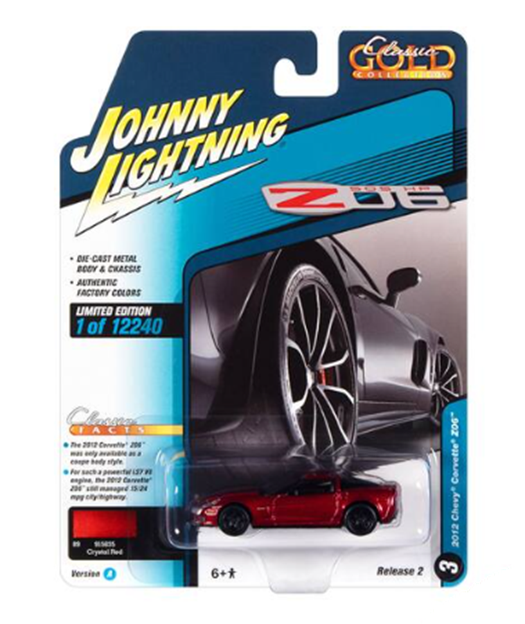 Johnny Lightning RDC-JLCG029-JLSP245A: 2012 Chevrolet Corvette Z06 Crystal Red Metallic Classic Gold Collection Series Limited Edition
