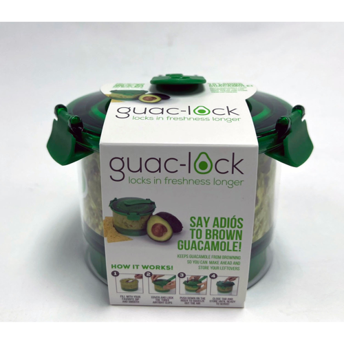 Guac-Lock GAC370-GL 20oz Guac-Lock Food Storage Container by Quick-Lock -Green/White