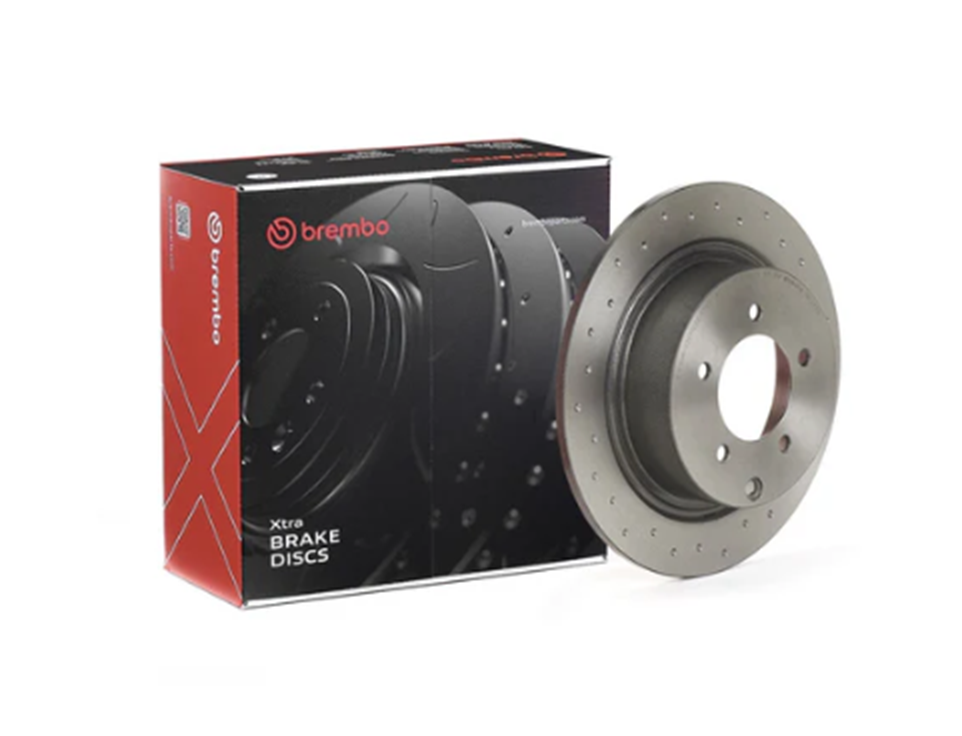 Brembo 08.C247.1X: XTRA Drilled Rear Disc Brake Rotor (FITS: 17 Mitsubishi Lancer & 12 Chrysler 200 & 11 Dodge Avenger & 2017 Jeep Compass)