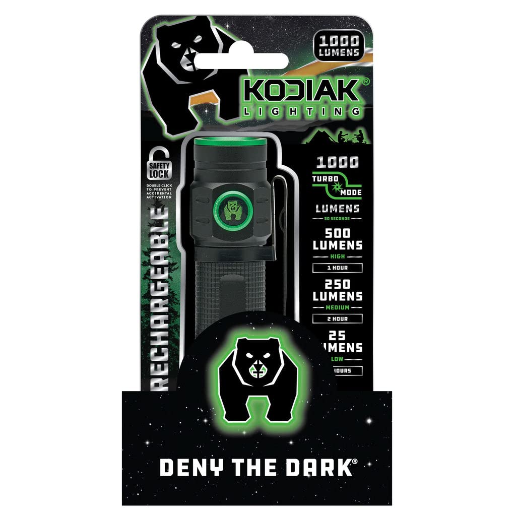 LitezAll 25959 Kodiak KUB Rechargeable Compact Flashlight 1000 Lumens