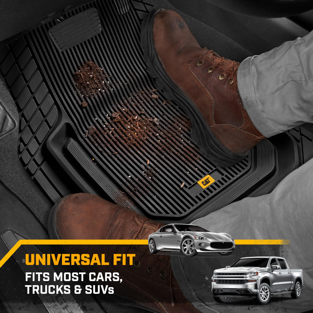 BDK Auto CAMT-9213-BK CAT Rubber Floor Mat