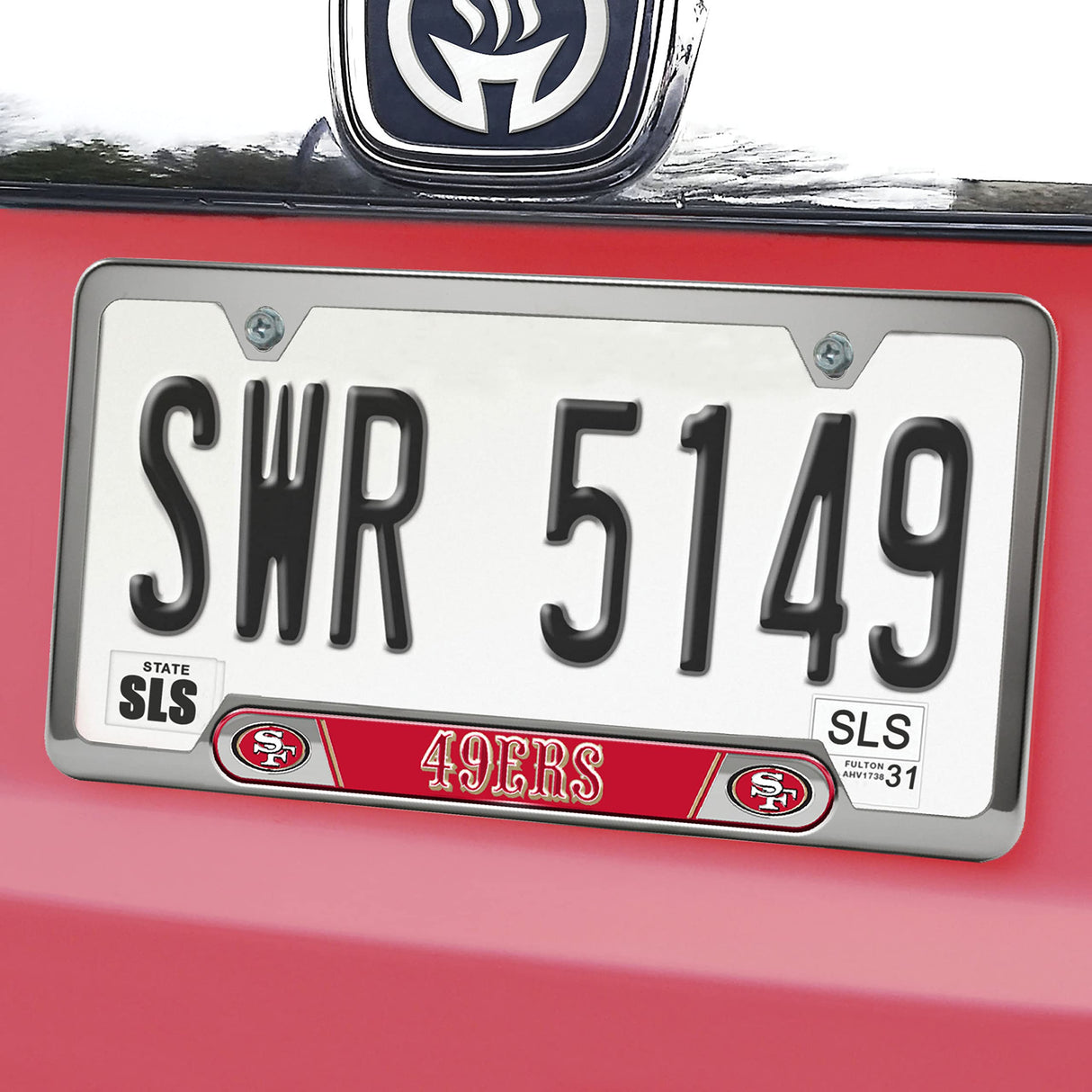 FanMats 61966 Promark NFL San Francisco 49ers Embossed License Plate Frame, 12.25" x 6.25"