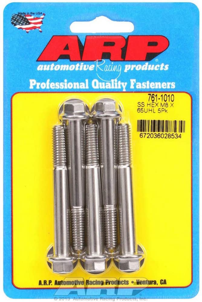 ARP 761-1010 M8 x 1.25 x 65mm Hex Stainless Steel Bolts (5 pack)