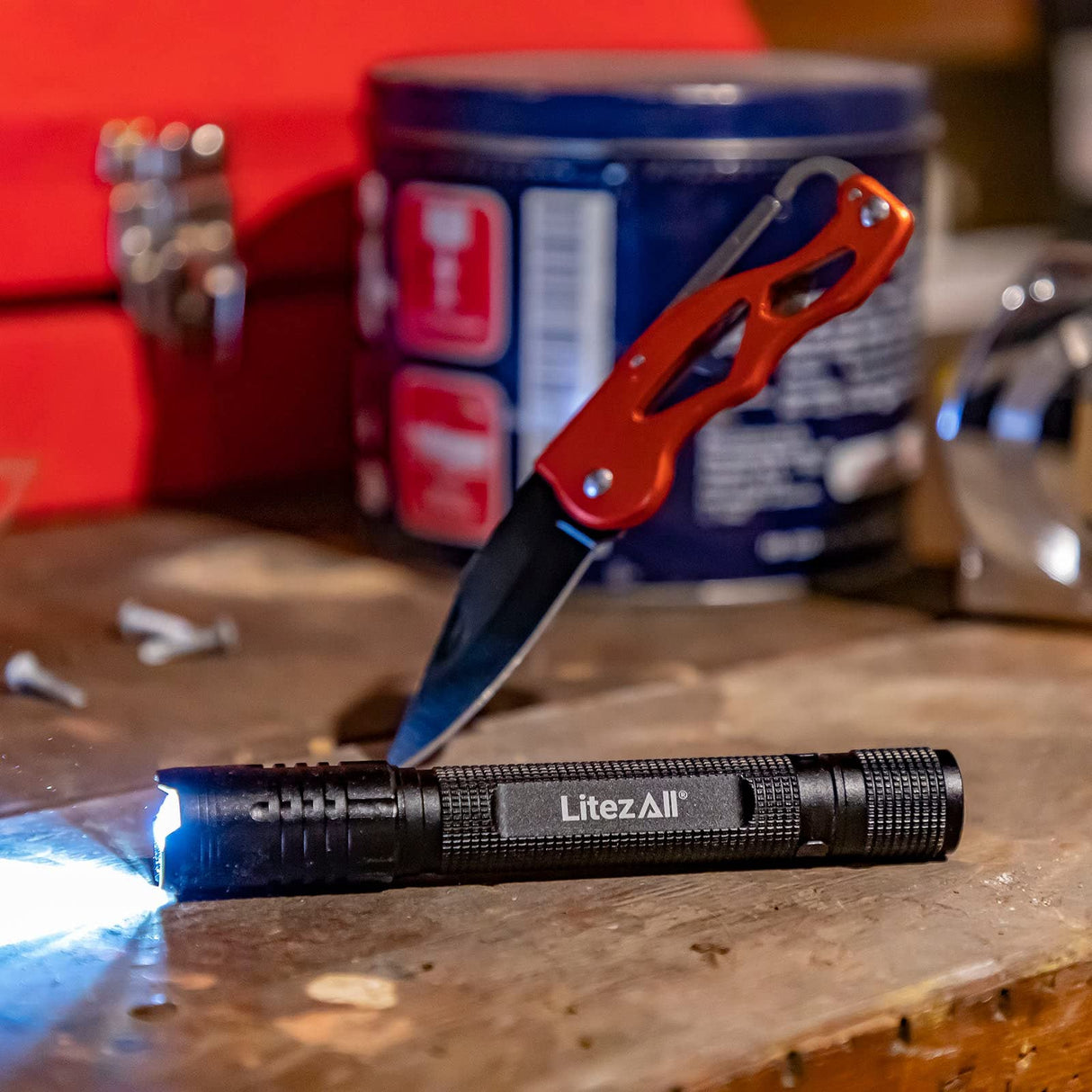LitezAll 24099-6/24 280 Lumen Tactical Flashlight and Pocket Knife Combo