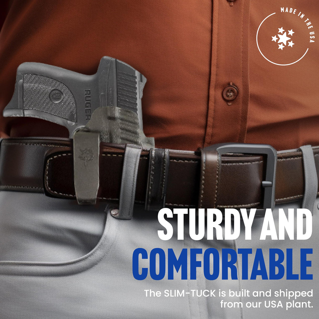 DeSantis 137KJV5Z0 Slim-Tuk Inside The Waistband Holster, Tuck-Able 360 C-Clip (Ambidextrous) -Black (FITS: Ruger LC9, LC380, EC9S)