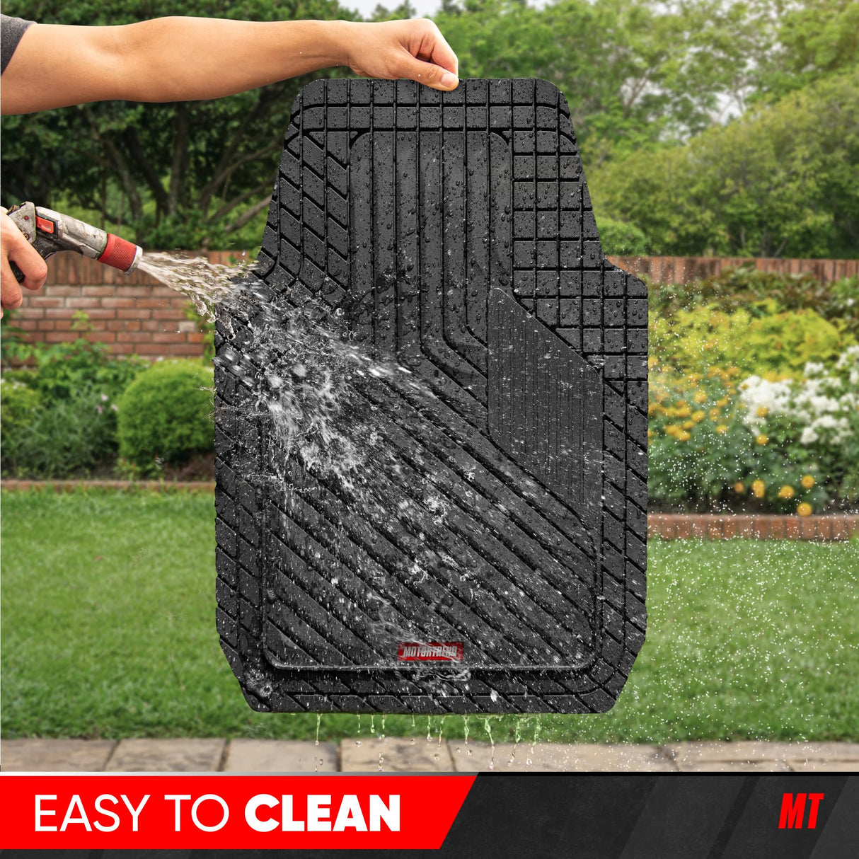 BDK Auto MTMT-6673-BK/BK Motor Trend Rubber Floor Mat