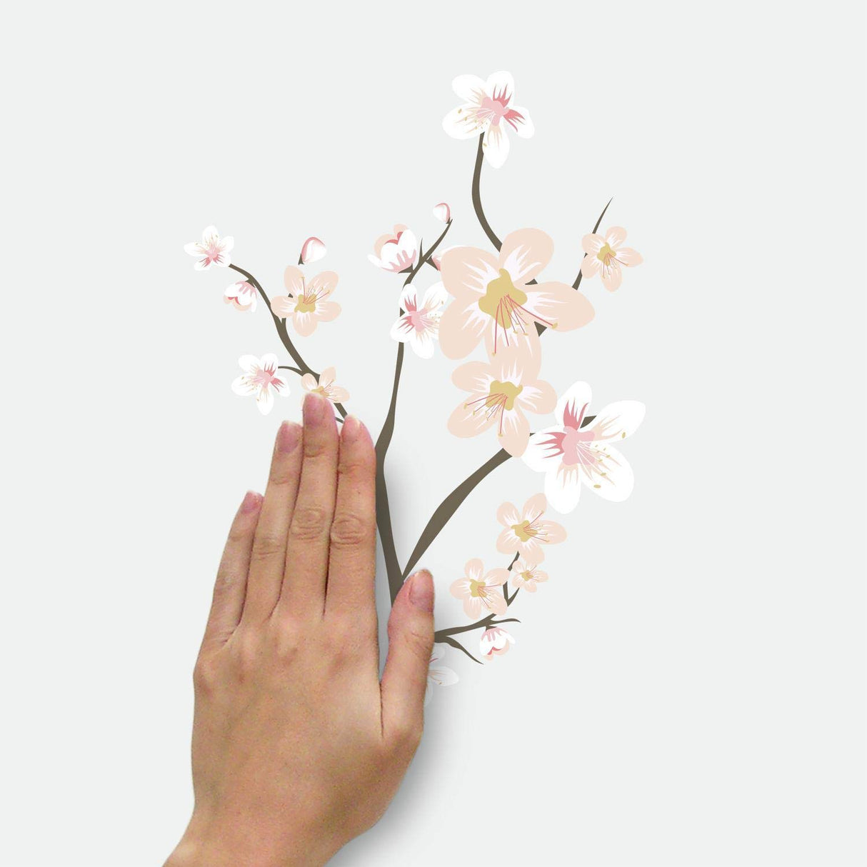 RoomMates RMK3856GM 35.5" x 18.3" Cherry Blossom Branch Peel & Stick, Giant Wall Deals w/3D Embellishments (1 roll)