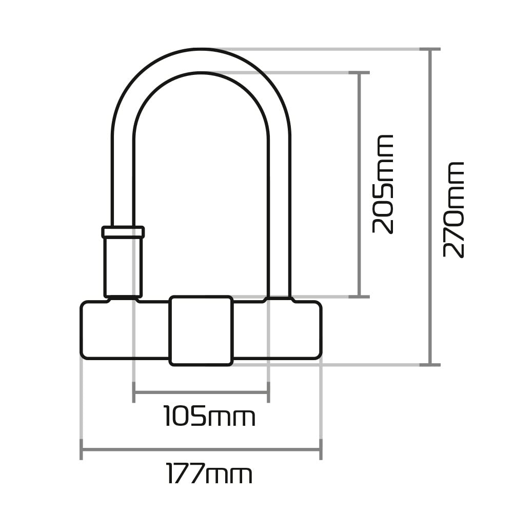 Oxford Magnum Duo U-Lock (170x315mm) with Bracket & Cable