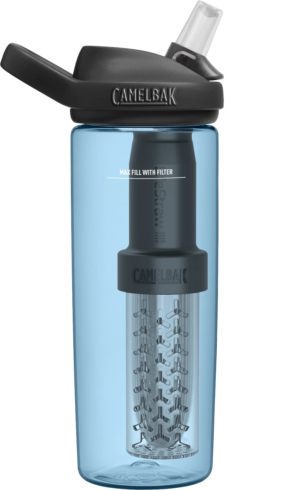 Camelbak 2553401060 Eddy + filtered by LifeStraw 20oz Water Bottle w/Tritan Renew, True Blue