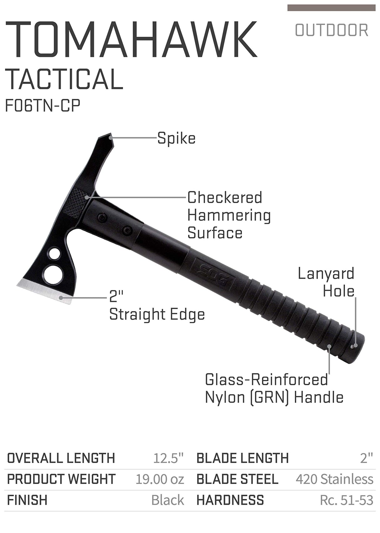 SOG Specialty Knives SOG-F06TN-CP FastHawk Tactical Axe