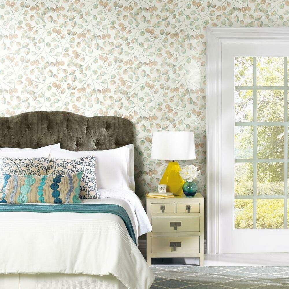 RoomMates RMK11654WP Cat Coquillette Eucalyptus Peel & Stick Wallpaper
