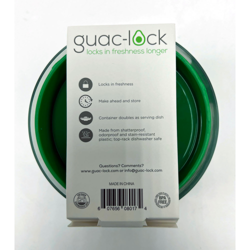 Guac-Lock GAC370-GL 20oz Guac-Lock Food Storage Container by Quick-Lock -Green/White