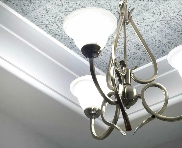 RoomMates TIL4623FLT- White Tin Peel & Stick Tile Backsplash -White/Off White/Rustic White