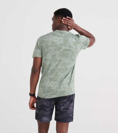 SAXX SXSC14-TRG-S All Day Aerator Tee -SIZE: Small, Tar Green Camo