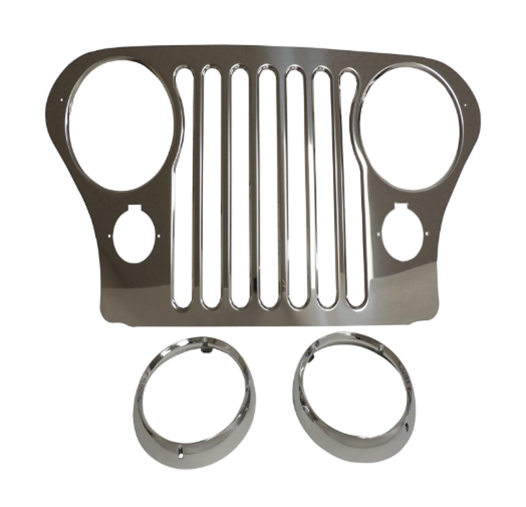 Crown Automotive RT34031: Jeep CJ RT Off-Road Vintage Grille Overlay