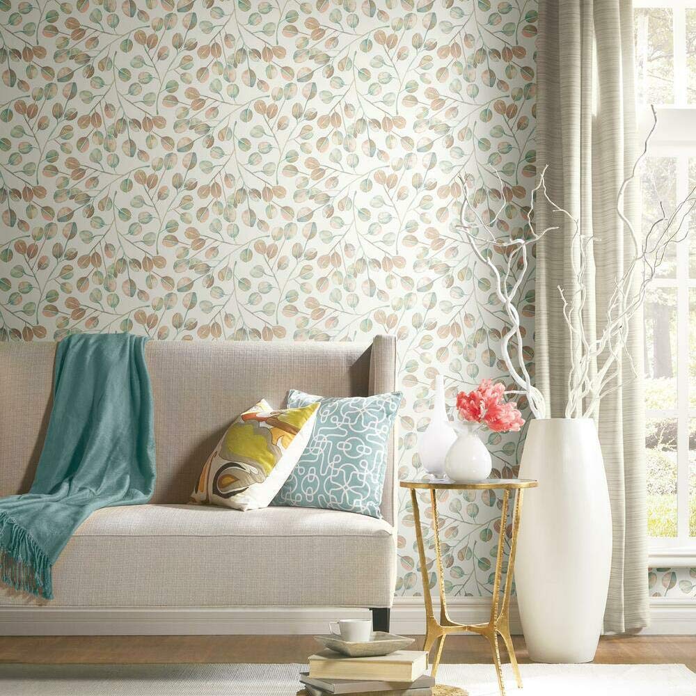 RoomMates RMK11654WP Cat Coquillette Eucalyptus Peel & Stick Wallpaper