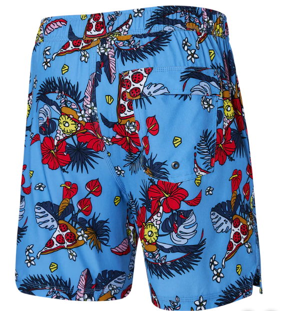 SAXX SXSW03L-HZK-XXL Oh Buoy 2N1 Volley 5" -SIZE: XXLarge, Hawaiian Pizza- Sky