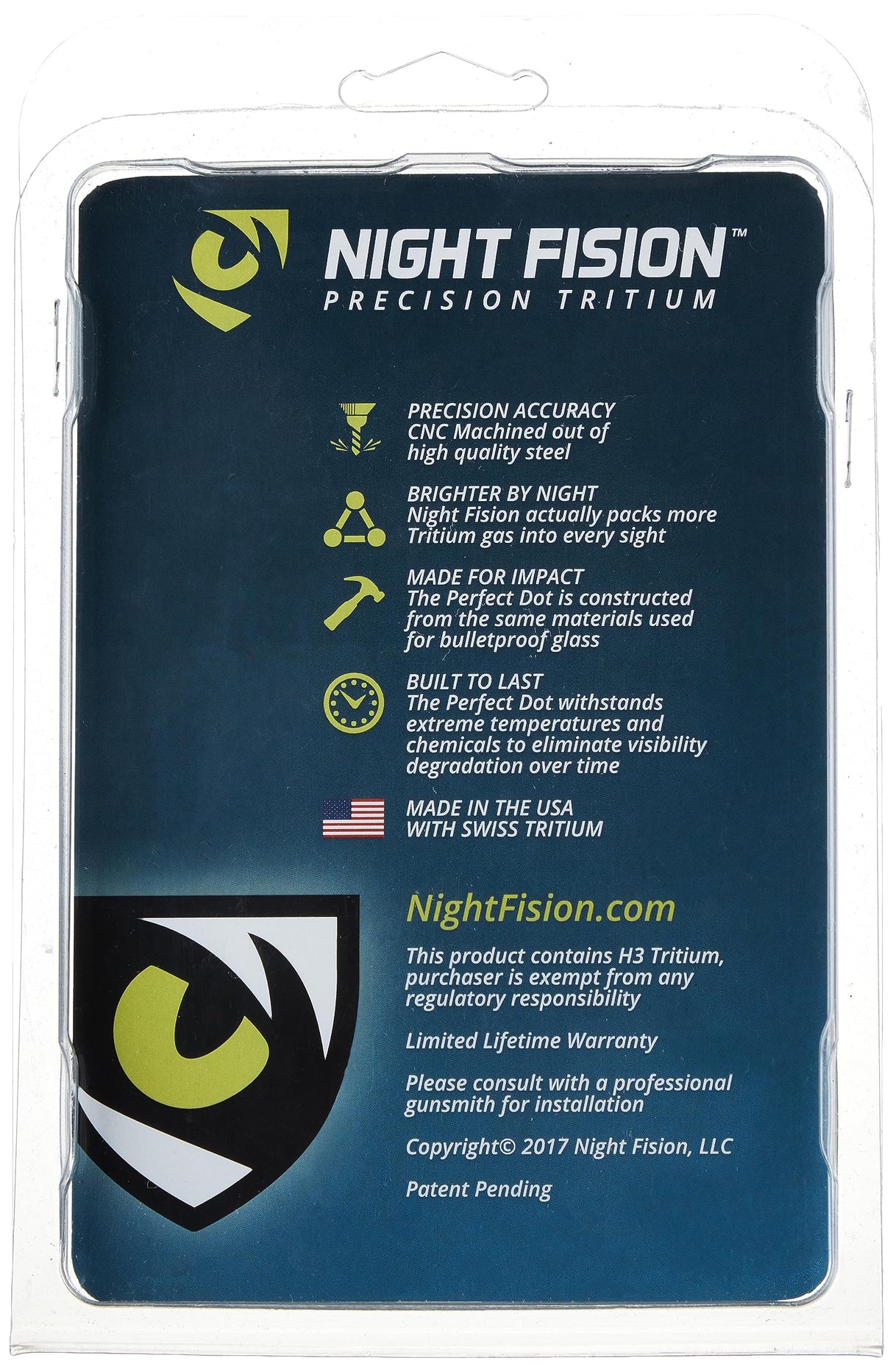 Night Fision SIG-176-003-WGZG Night Sight Set for Sig P320/P365 - White Ring #6 Front, Black Rings #8 Rear