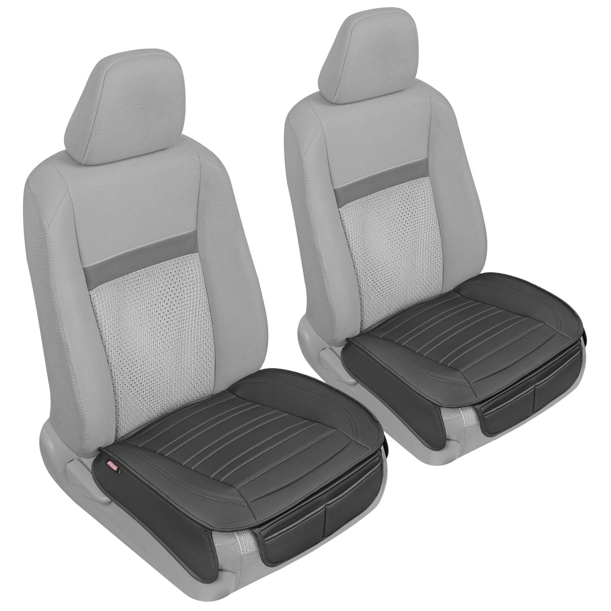 BDK Auto MTSC-420-BK Motor Trend Leather Seat Cushions -Black
