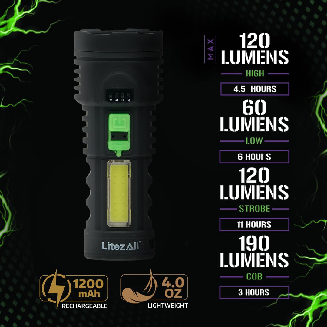 LitezAll 25324 Rechargeable Ultac OG Soft Touch Flashlight