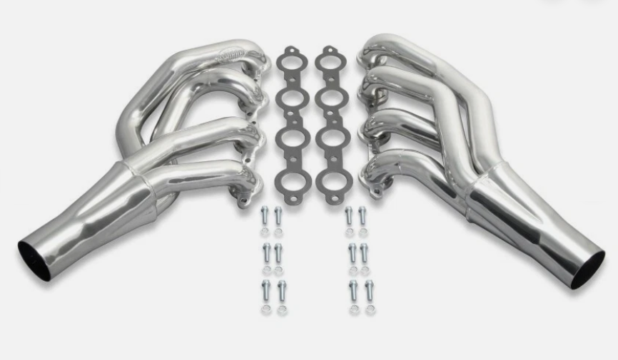 Doug's Header D3357: Mid-Length, Steel High Temperature Round Headers, Small Block LS -Black (2 per pack)