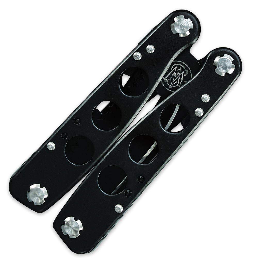 Smith & Wesson SWMT1CP 15 Function Multi-Tool with Spring Loaded Pliers, Outboard Components, and Nylon Belt