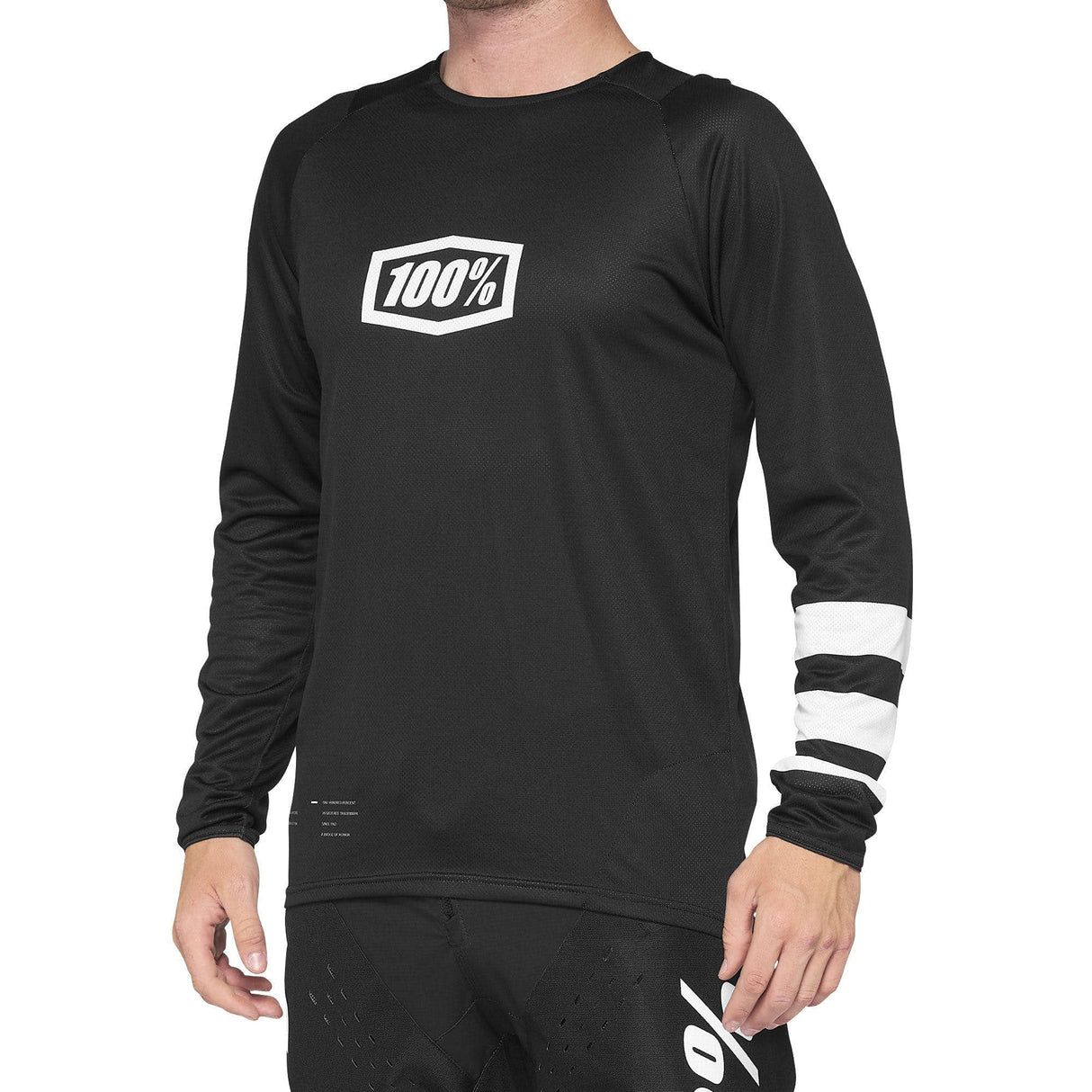 100% 40008-00004 Youth R-Core Long Sleeve Jersey -SIZE: Small-Youth, Black/White