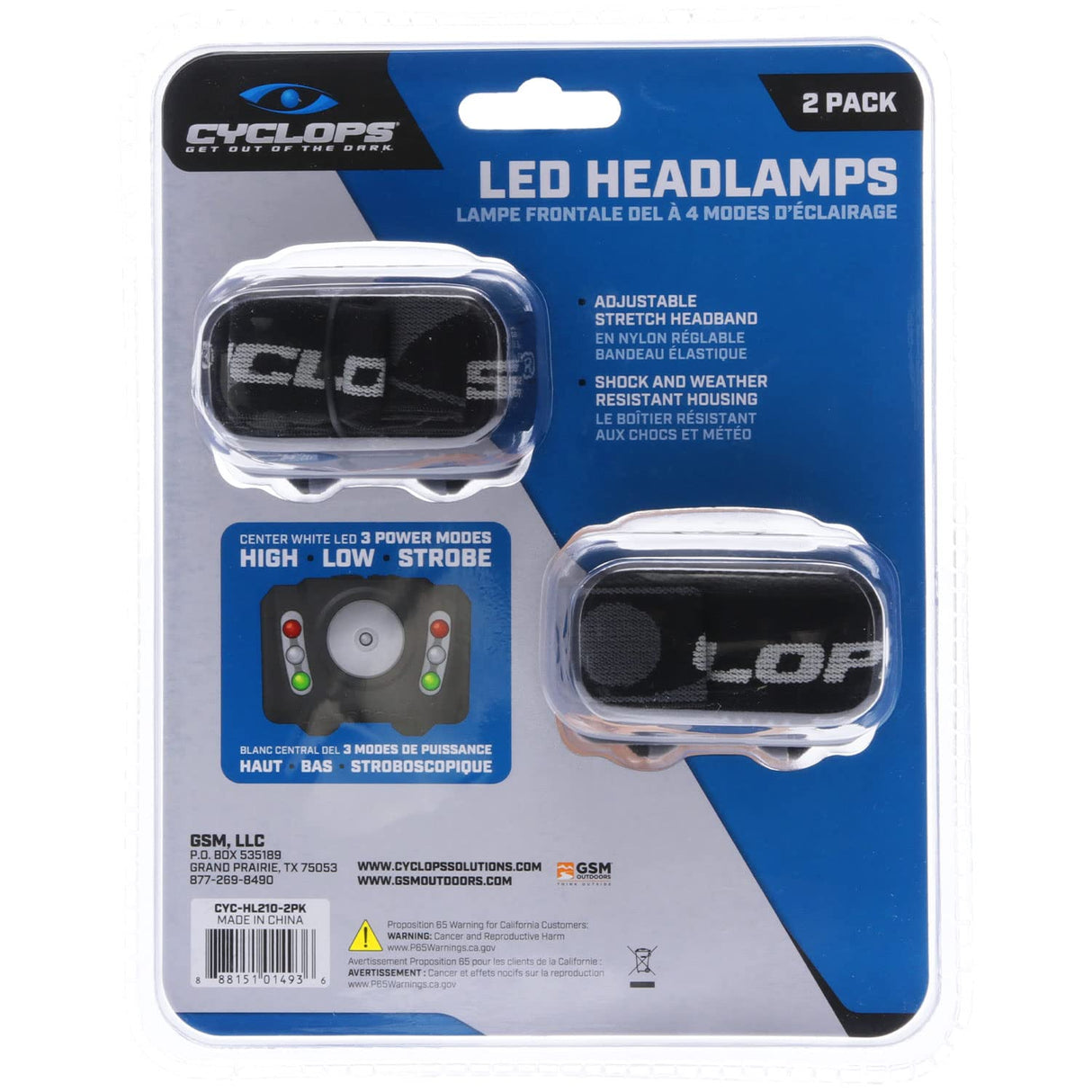 Cyclops CYC-HL210-2PK:210 Lumen Headlamp 2 Pk