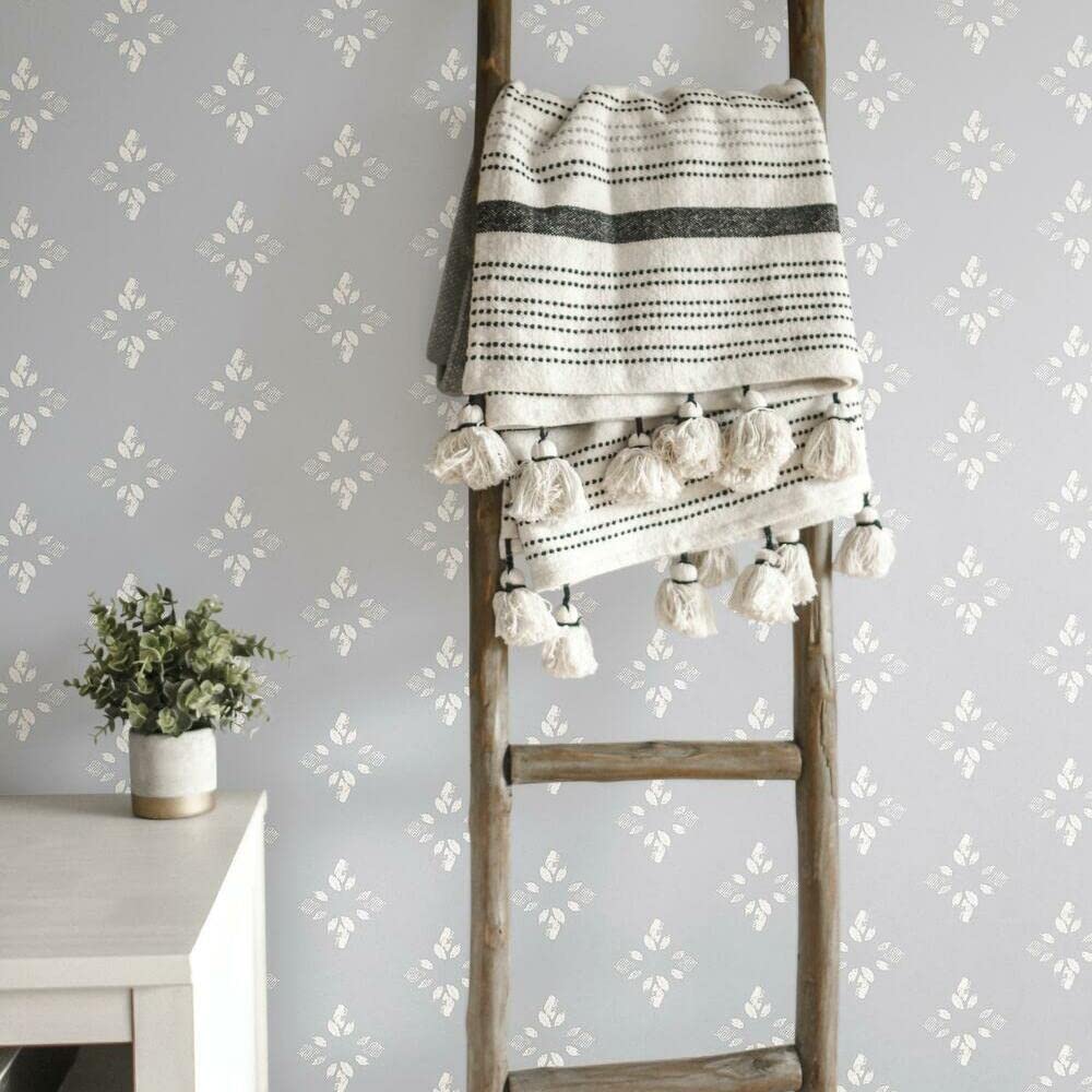 RoomMates RMK12144WP Rose Lindo Pressed Petals Peel & Stick Wallpaper -Taupe Gray