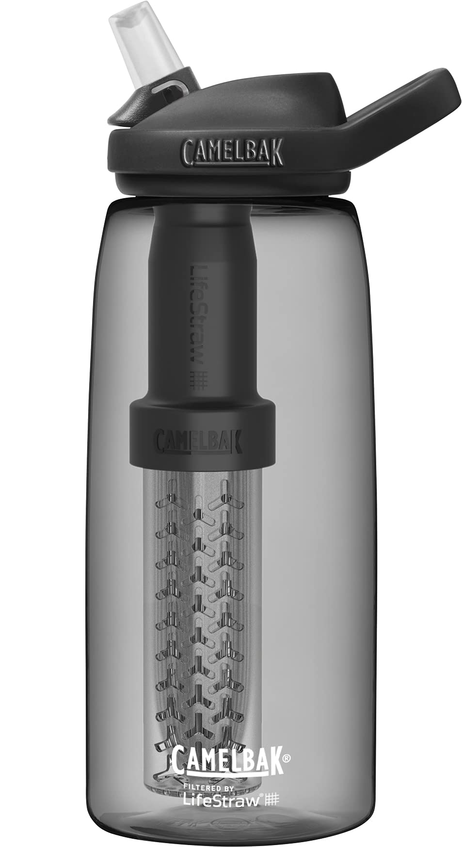 Camelbak 2550001001 Eddy + filtered by LifeStraw 32oz Water Bottle w/Tritan Renew -Charcoal/Black