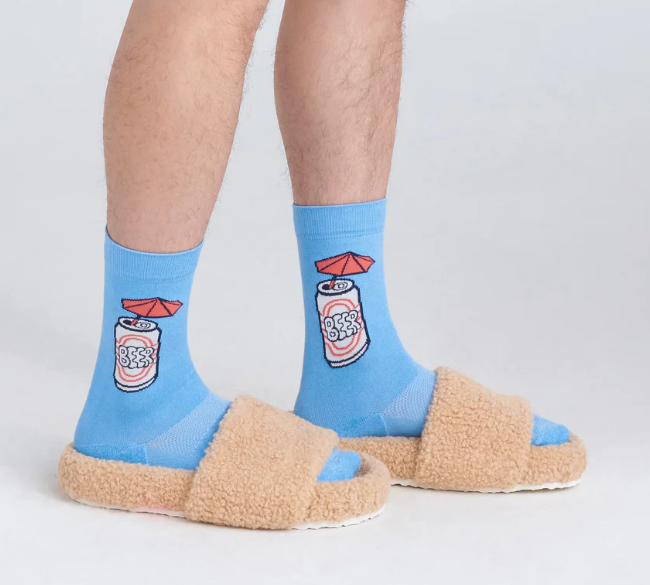 SAXX SXCR102-MTS-L Whole Package Crew Socks -SIZE: Large, Made In The Shade- Blue