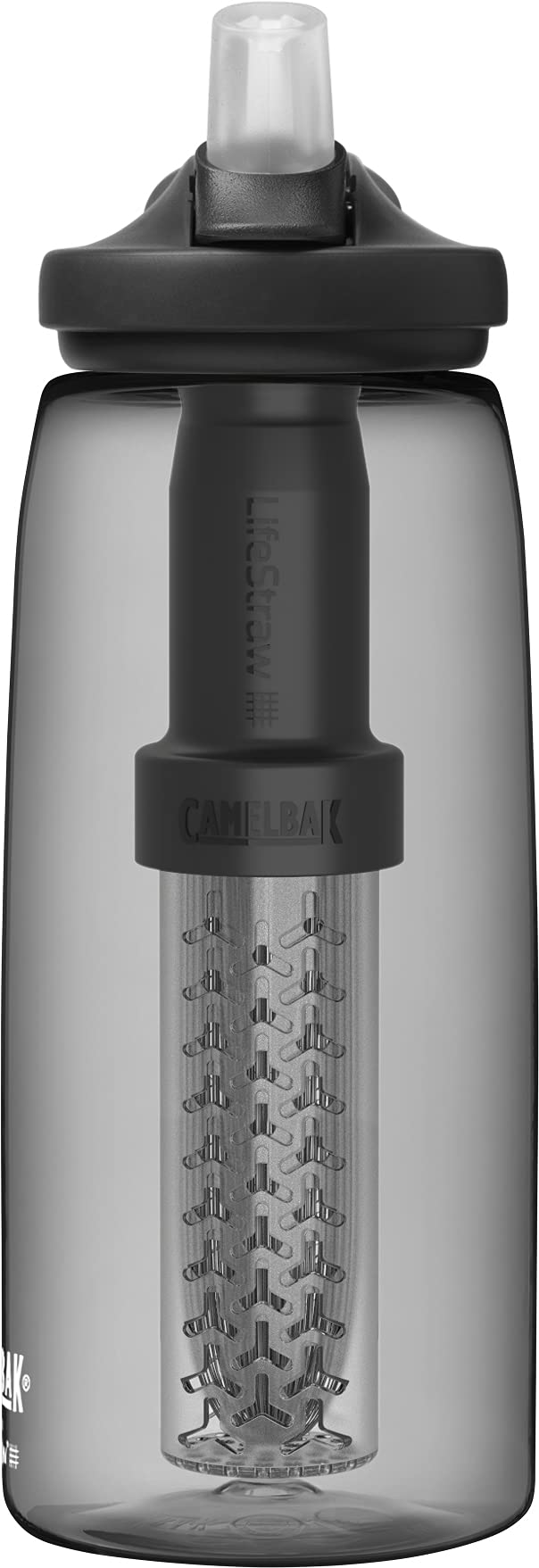 Camelbak 2550001001 Eddy + filtered by LifeStraw 32oz Water Bottle w/Tritan Renew -Charcoal/Black