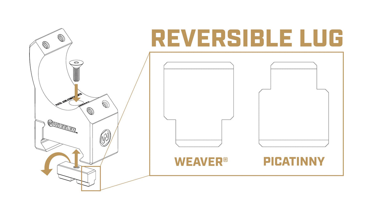 Wheeler 1133747 Delta Series Sporter Bi-Weaver Style/Pic Rings 1", Low