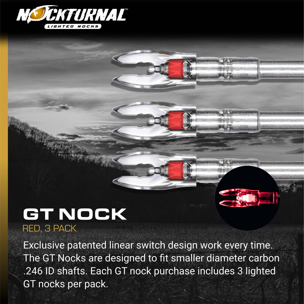 Nockturnal NT-102 GT Red 3-pack
