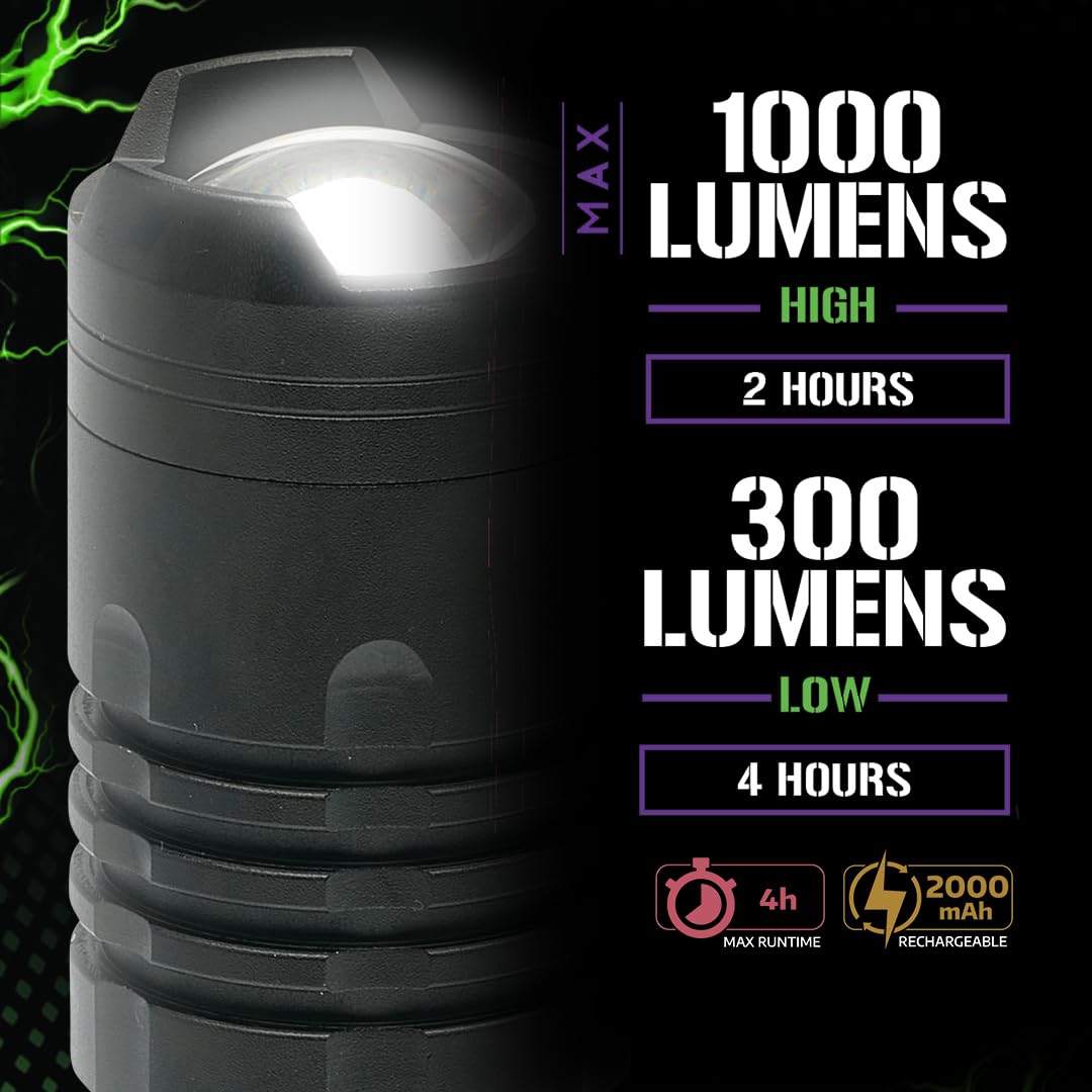 LitezAll 22668 1000 Lumen Rechargeable Tactical Flashlight