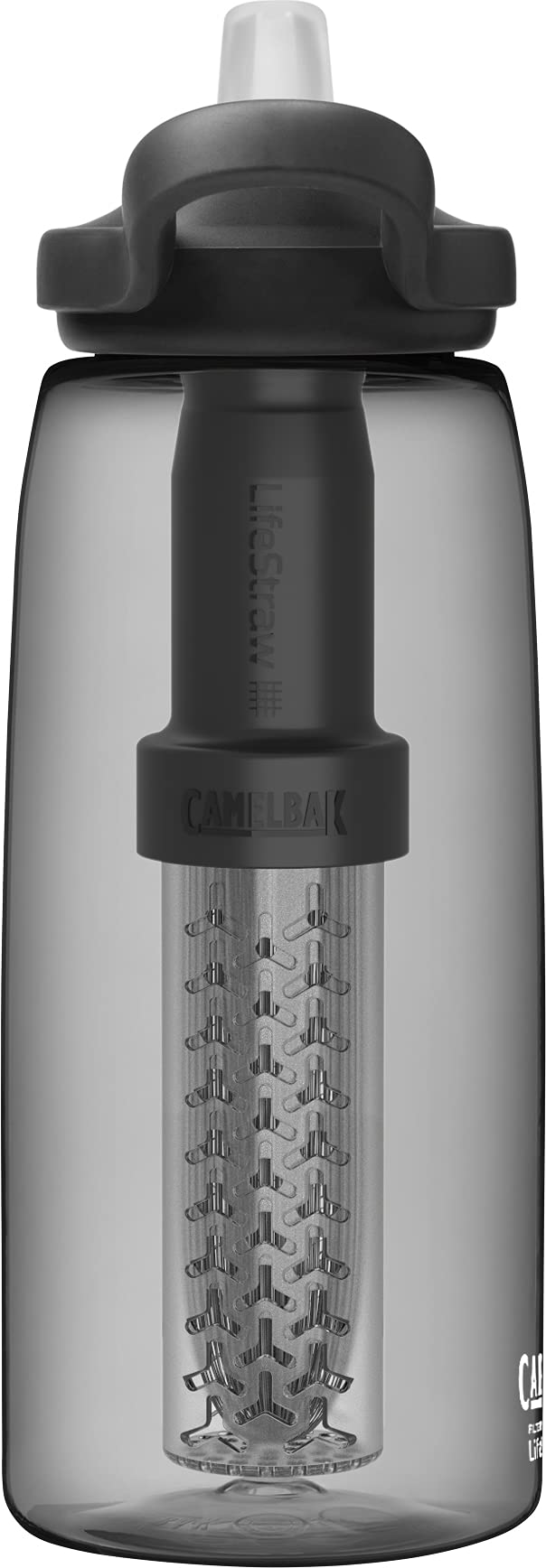 Camelbak 2550001001 Eddy + filtered by LifeStraw 32oz Water Bottle w/Tritan Renew -Charcoal/Black