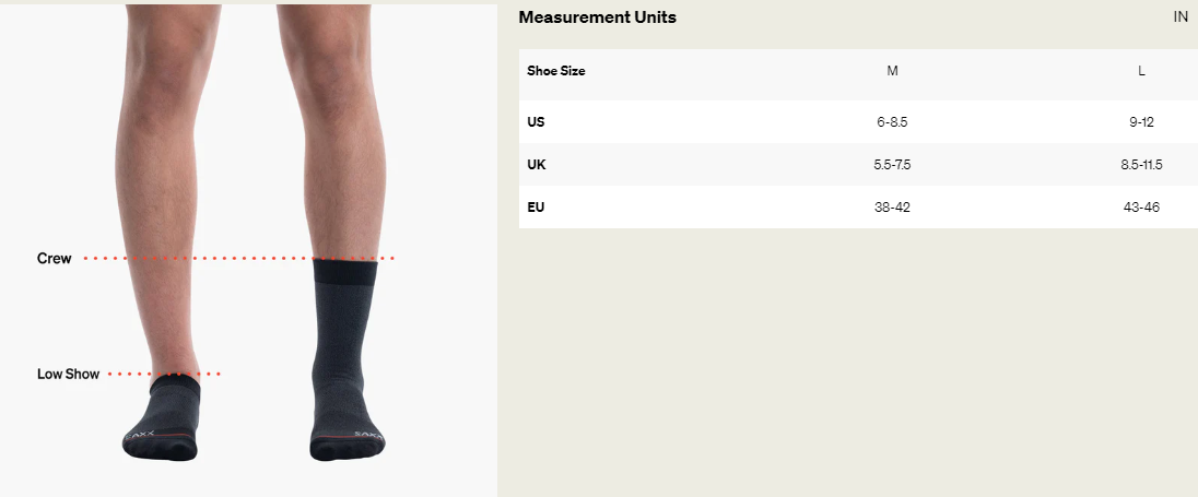 SAXX SXCR102-MTS-L Whole Package Crew Socks -SIZE: Large, Made In The Shade- Blue