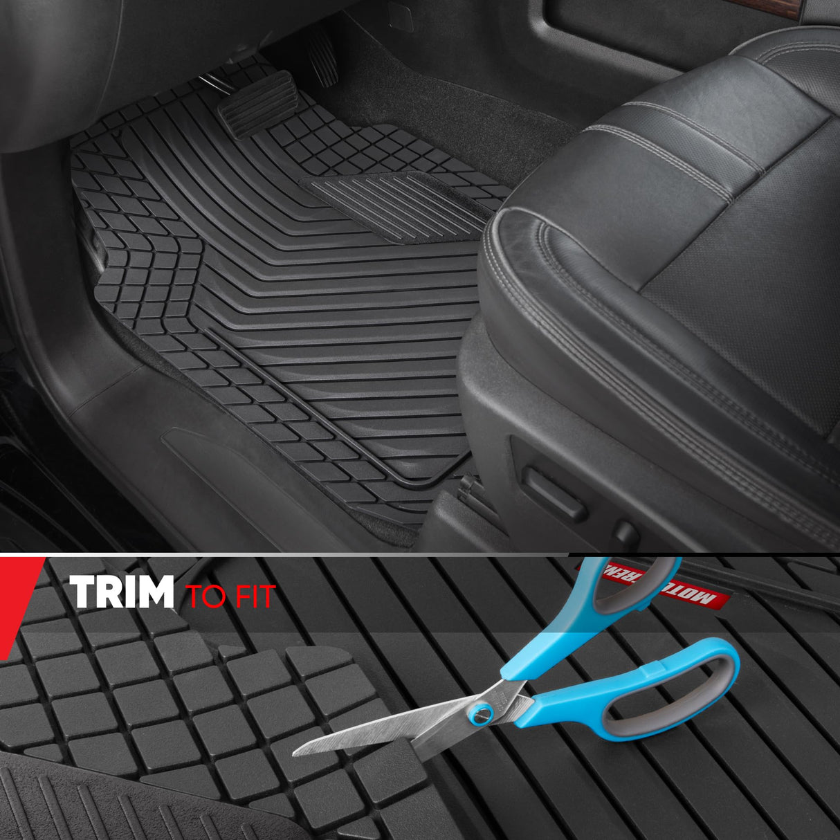 BDK Auto MTMT-6673-BK/BK Motor Trend Rubber Floor Mat