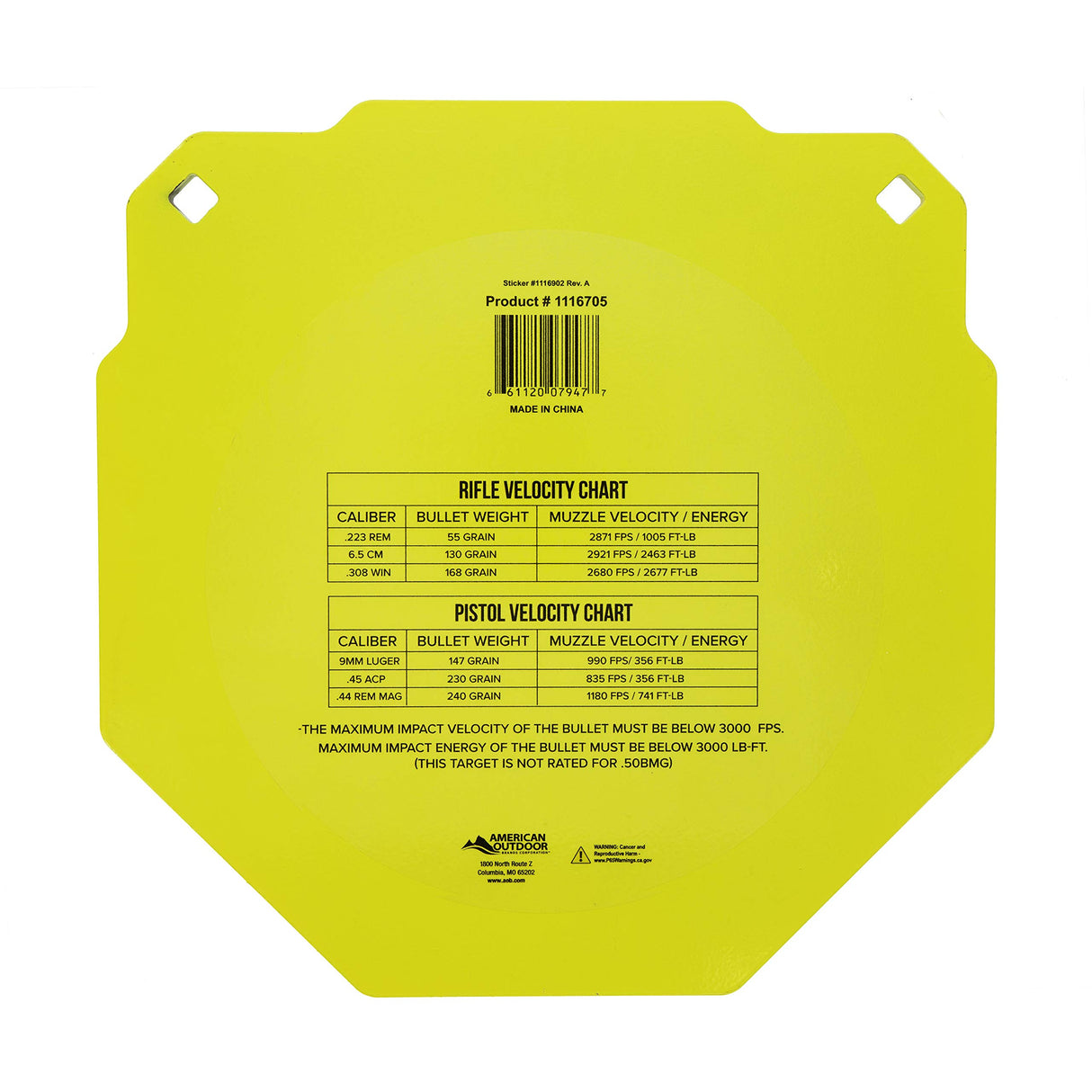 Caldwell 1116695 AR500 13" Octagon New 2020