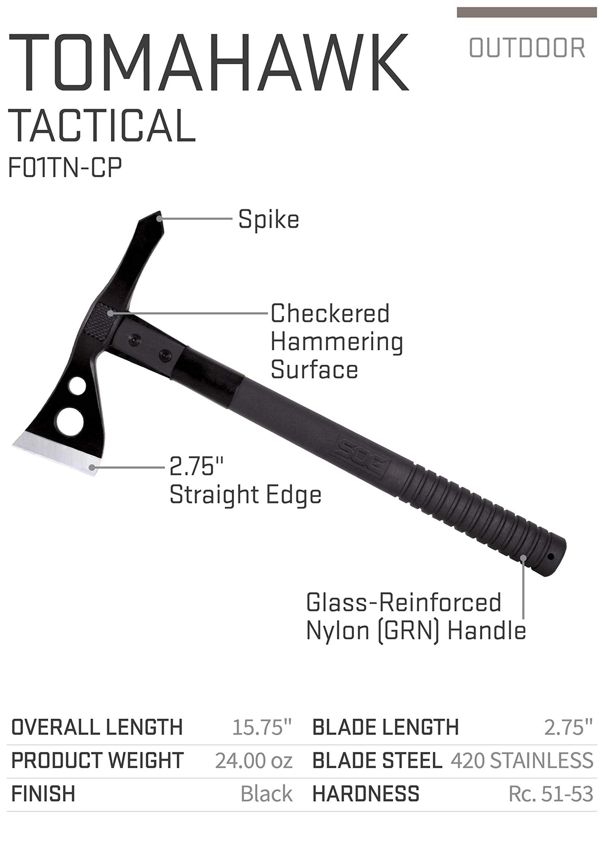 SOG Survival Hawk - Specialty Outdoor Tactical Hatchet