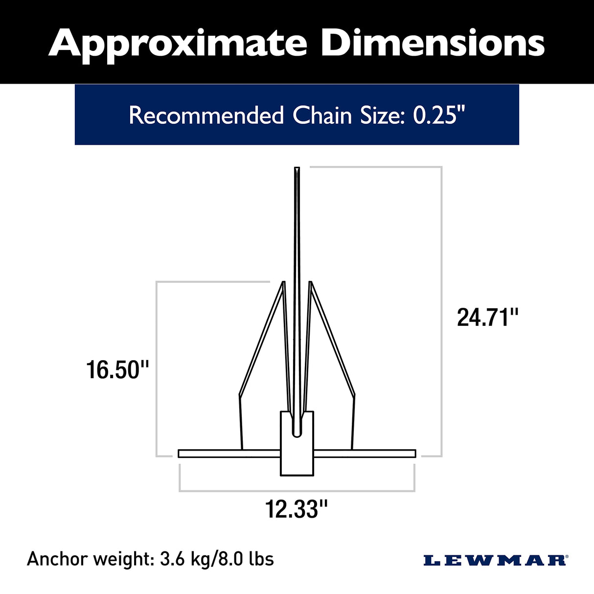 Lewmar 69600927: Kit Pgx 8Lb Anchor Package