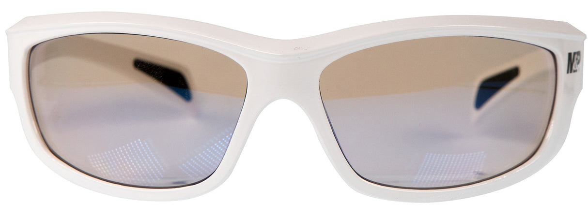 Smith & Wesson 110174 Whitehawk Gloss White Full Frame Shooting Glasses w/Clear Mirrored Lens