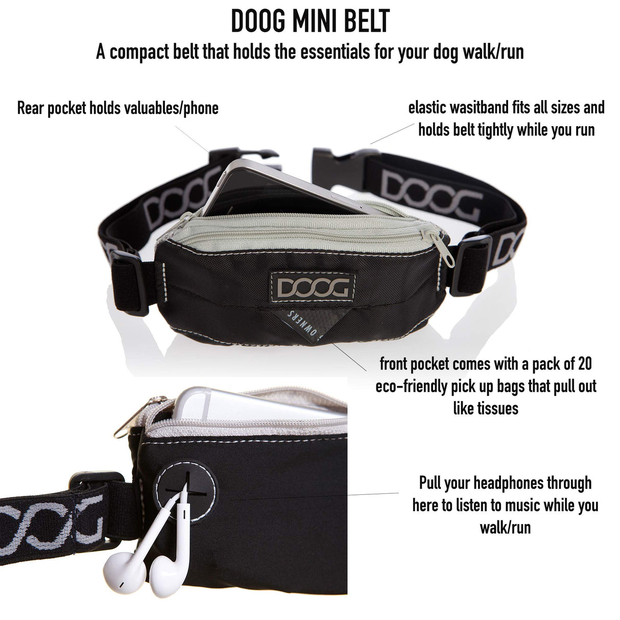 DOOG - Mini Belt, Black