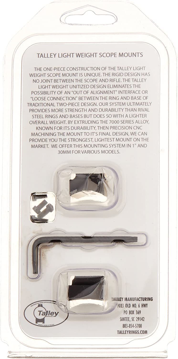 Talley 930734 1" Low Weatherby Vanguard Scope Mounts -Black Anodized