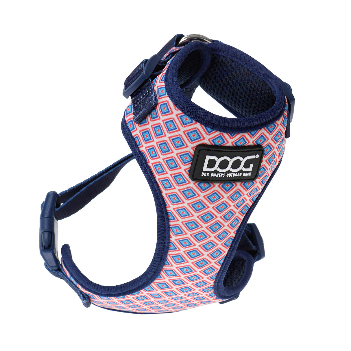 DOOG - All Weather 'Neoflex" Dog Harness, Flexible Neoprene Breathable Mesh Padding Light Wetsuit Material Water Friendly Draws Moisture Away Fir Skin Easy Fit Small, Medium, Large, XL Soft Comfortable 2 Point Adjustable Leash Training Run Walk Swim