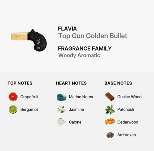 Flavia BP75646032: 3.4 fl oz Men's Top Gun Golden Bullet Eau De Parfum Spray